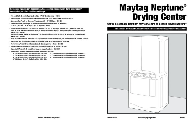 Maytag NEPTUNE WASHER User manual