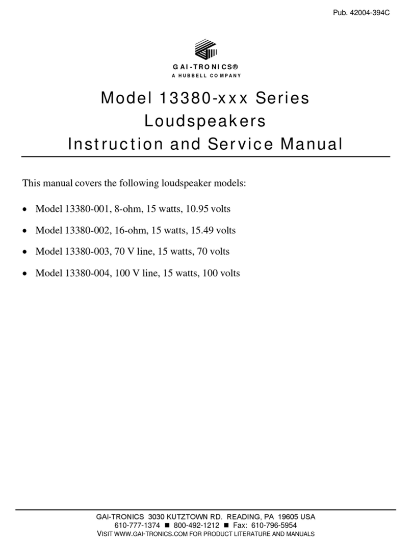 GAI-Tronics 13380-001 Instruction and service manual