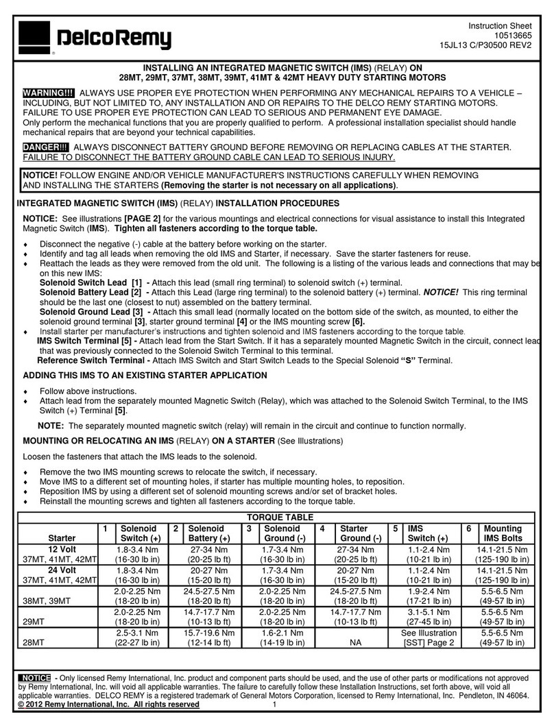 Delco Remy 37MT instruction sheet
