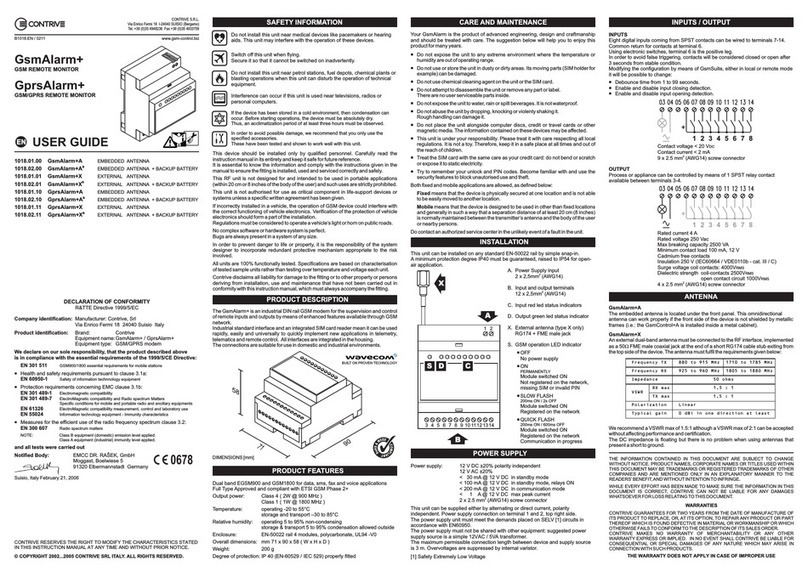 Contrive 1018.01.00 GsmAlarm+A User manual
