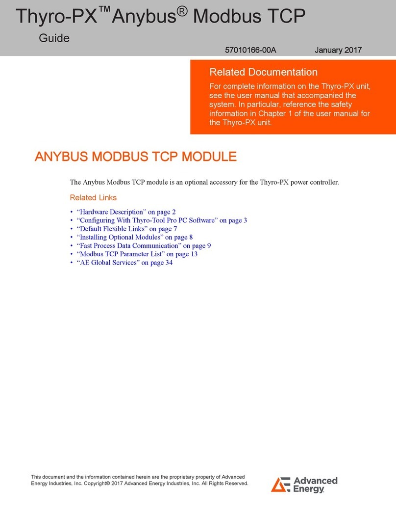 Advanced Energy Thyro-PX Anybus Modbus TCP User manual