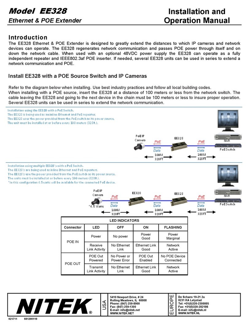 Nitek EE328 Installation and operation manual
