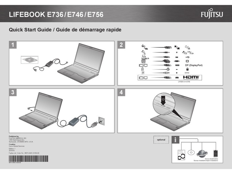 Fujitsu lifebook e736 quick start guide