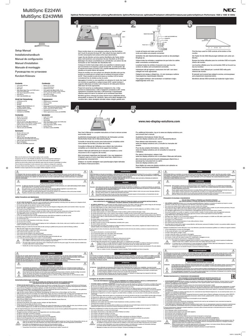 NEC MultiSync E224Wi User guide