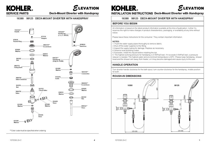 Kohler Elevation User manual