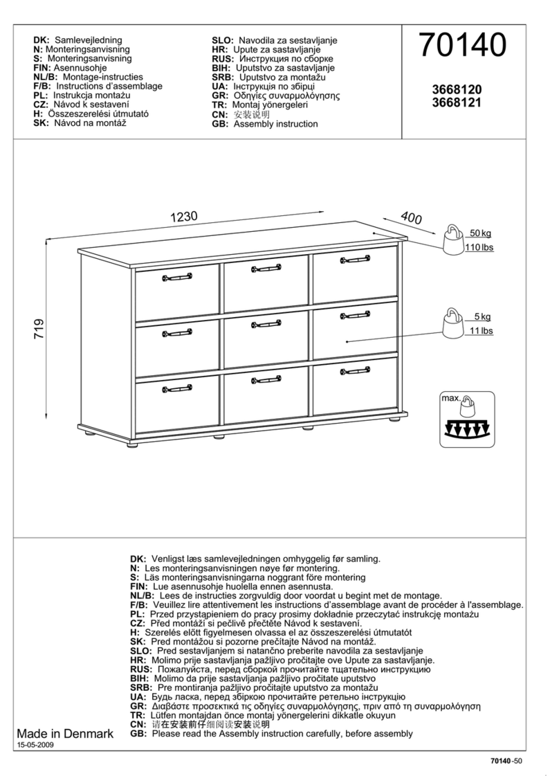 TVILUM Ravnholt Chest 9 drawers Assembly instruction TVILUM Ravnholt Chest 9 drawers Assembly instruction
