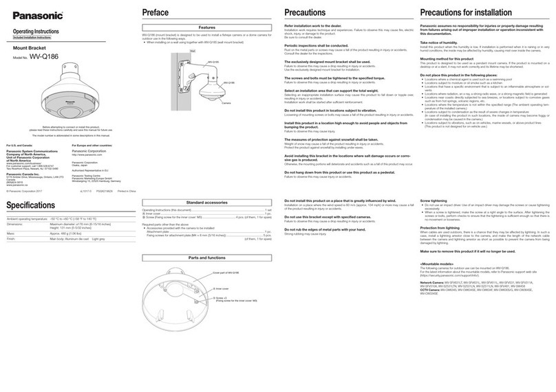 Panasonic WV-Q186 User manual