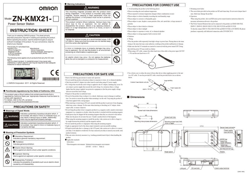 Omron ZN-KMX21 Series User manual
