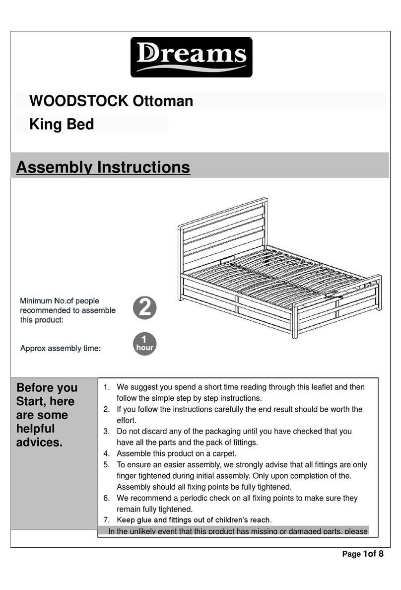 DREAMS WOODSTOCK Ottoman King Bed User manual DREAMS WOODSTOCK Ottoman King Bed User manual