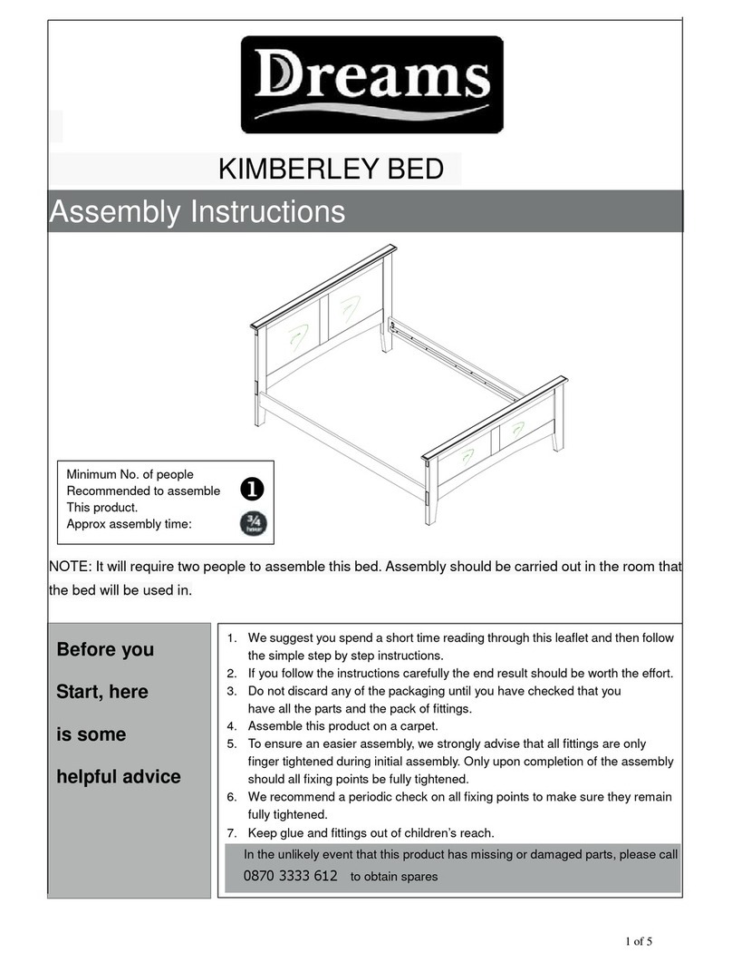 DREAMS KIMBERLEY BED User manual DREAMS KIMBERLEY BED User manual