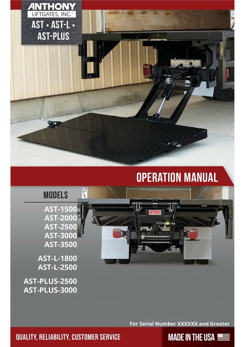 Anthony Liftgates TuckUnder AST-1500 Operation manual Anthony Liftgates TuckUnder AST-1500 Operation manual