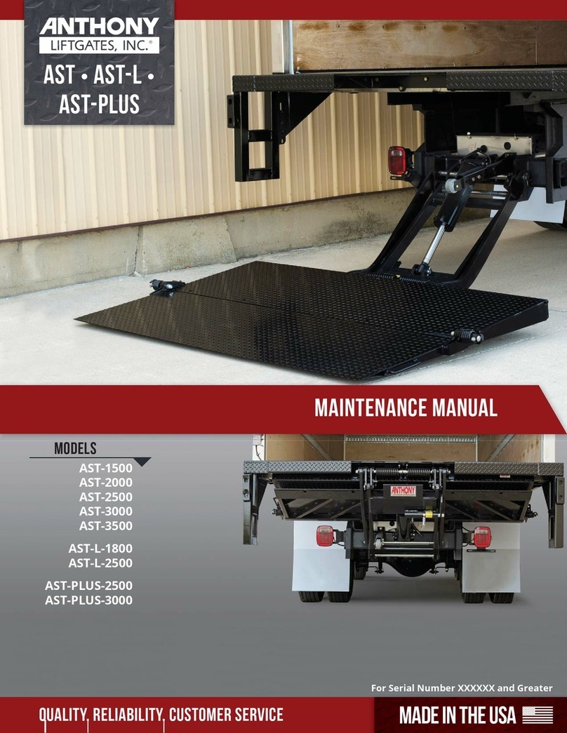 Anthony Liftgates TuckUnder AST-3000 Maintenance manual Anthony Liftgates TuckUnder AST-3000 Maintenance manual