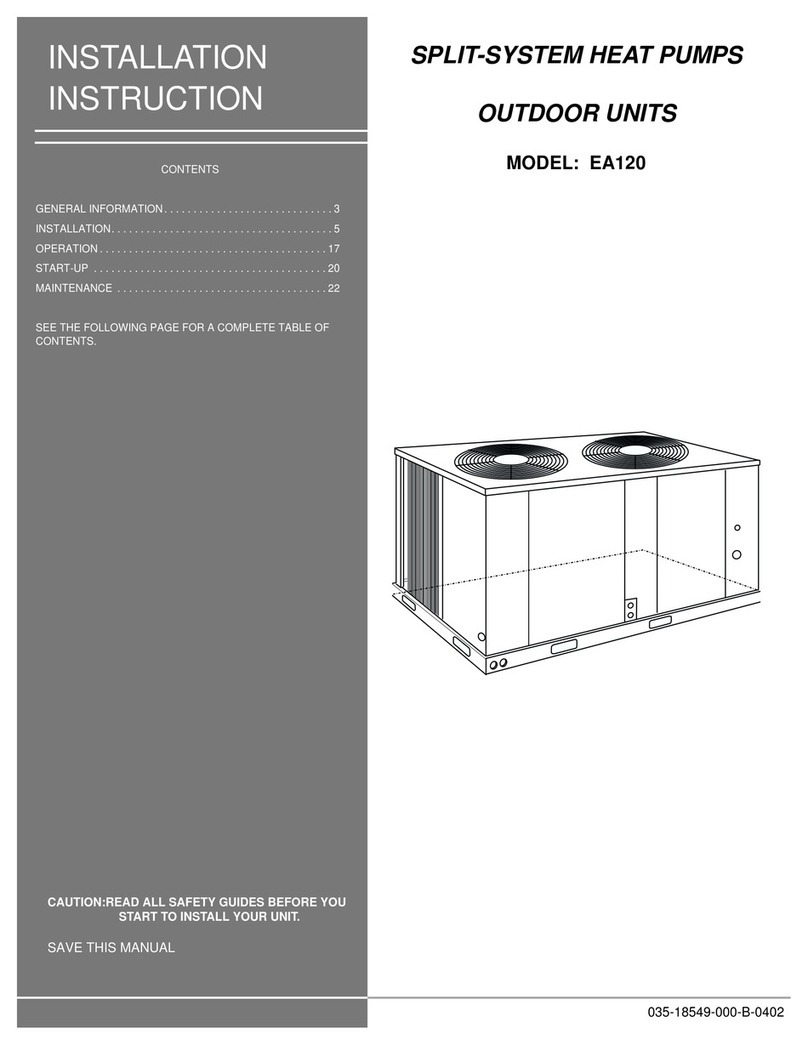 Unitary products group EA120 Installation instruction