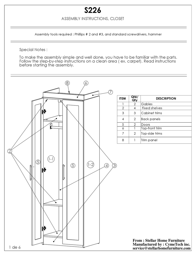 Stellar Home S226 Assembly instructions Stellar Home S226 Assembly instructions