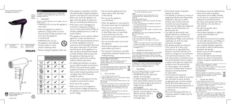Philips HP8230 user manual
