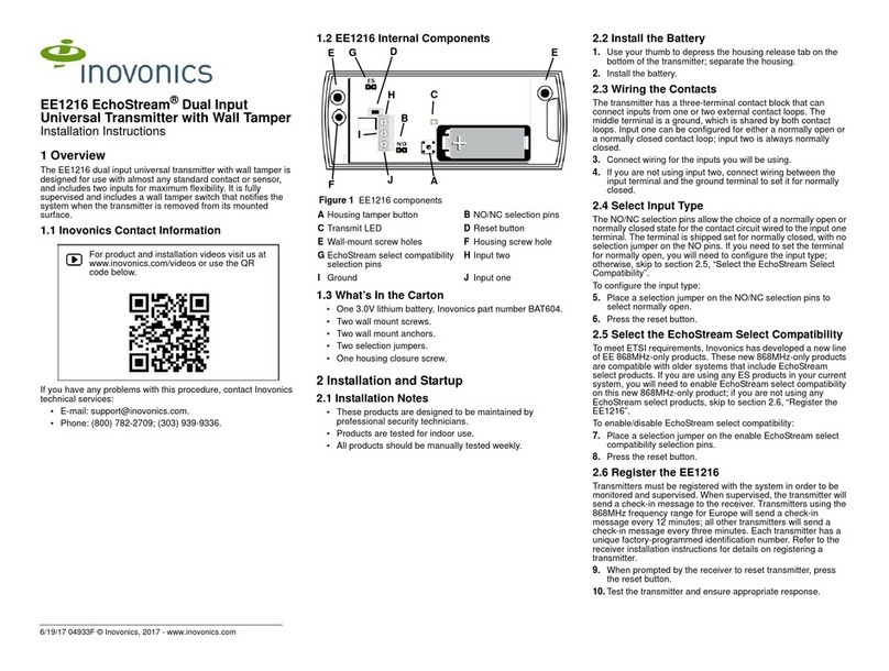 Inovonics EE1216 Service manual