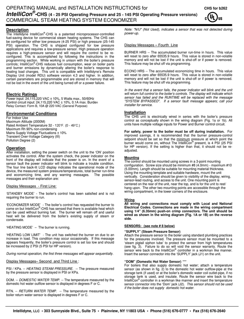 Intellidyne IntelliCon-CHS Operating Manual and Installation Instructions