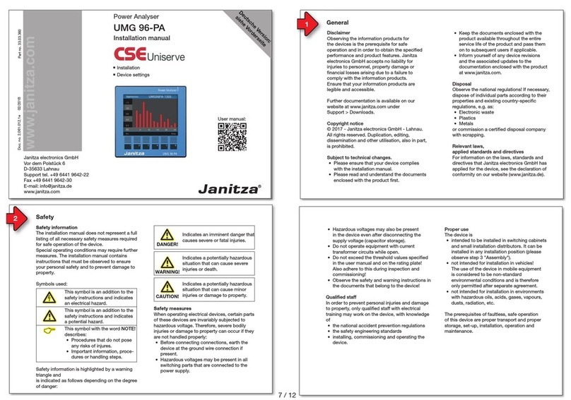 janitza UMG 96-PA installation manual