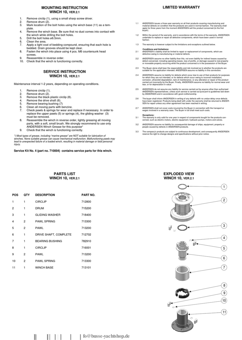 Andersen Winch 10 Service instruction