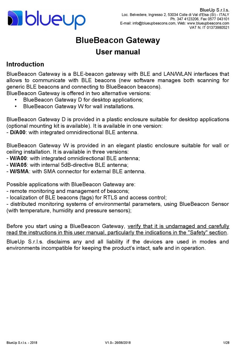 BlueUp BlueBeacon Gateway W user manual