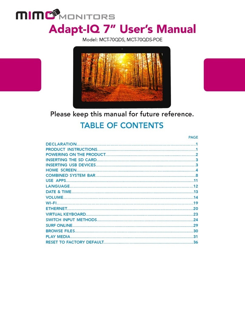 Mimo Monitors Adapt-IQ 7" MCT-70QDS user manual