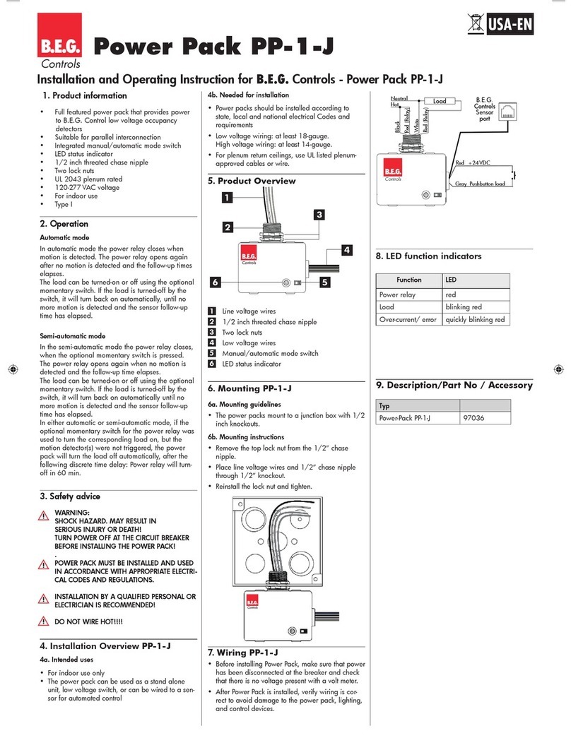 B.E.G. Power Pack PP-1-J User guide