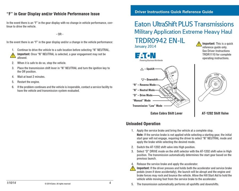 Eaton UltraShift PLUS Quick reference manual