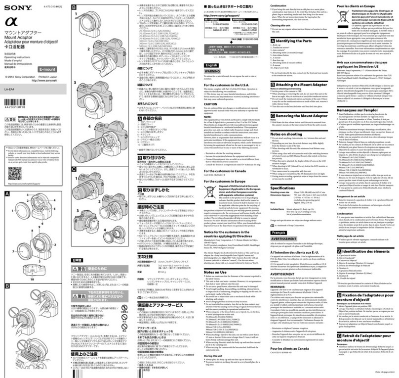 Sony Alpha LA-EA4 User manual