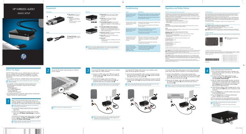 HP Wireless Audio Specification sheet