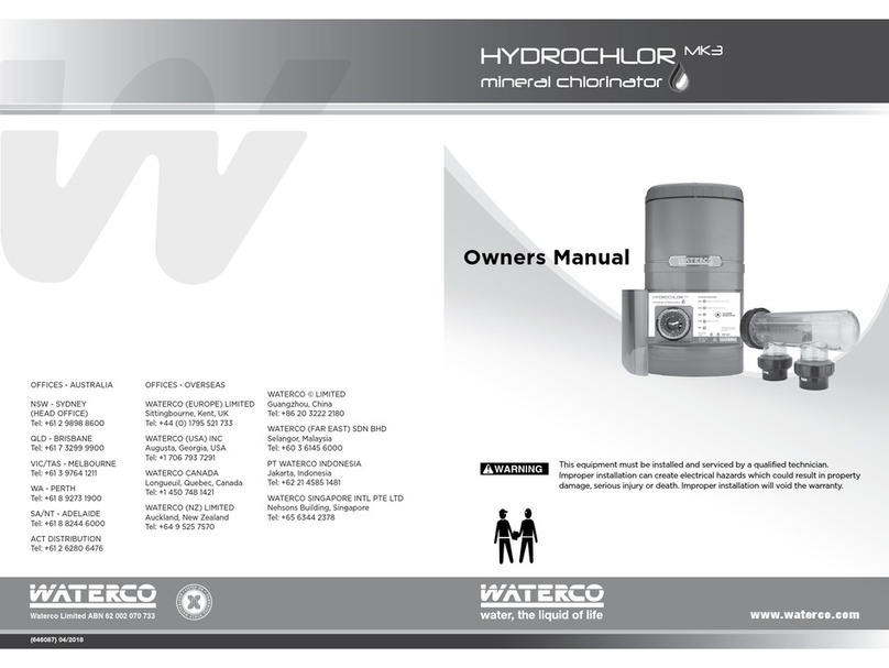 Waterco HYDROCHLOR MK3 owner's manual Waterco HYDROCHLOR MK3 owner's manual