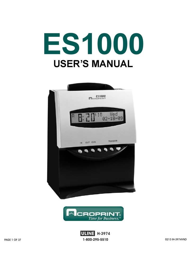 Acroprint ES1000 user manual