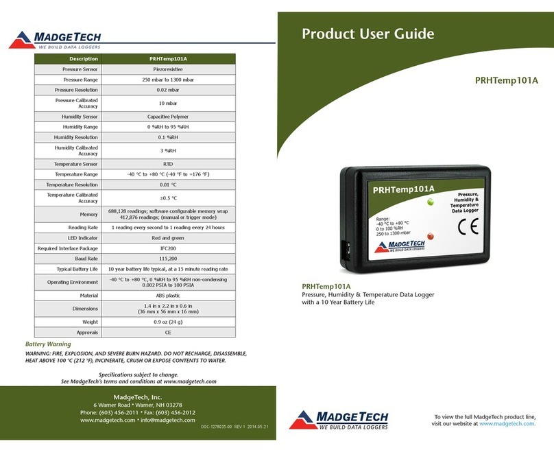 MadgeTech PRHTemp101A user guide