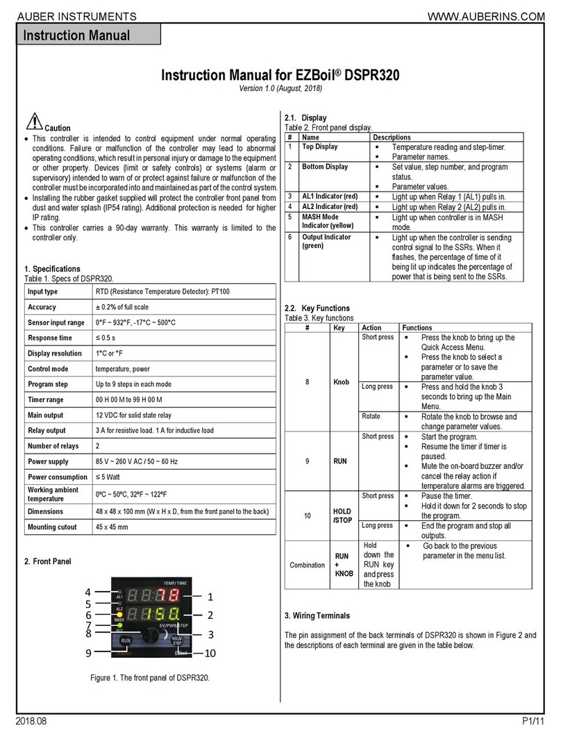Auber Instruments EZboil DSPR320 User manual