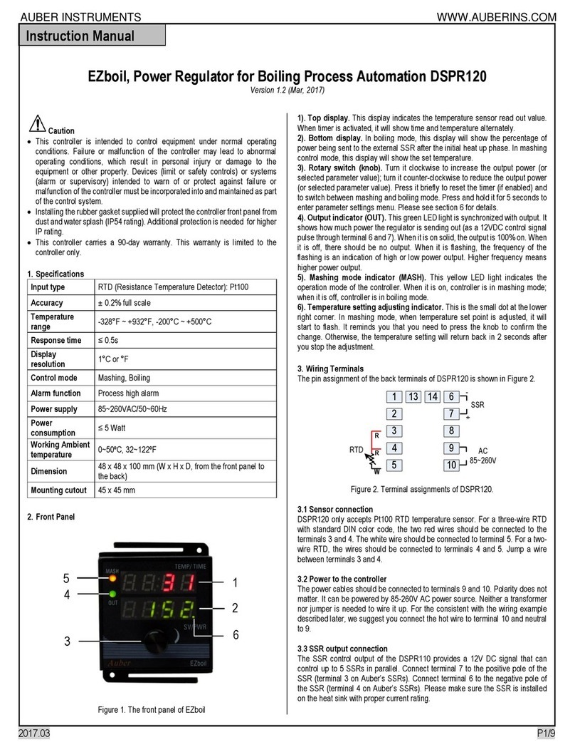 Auber Instruments EZboil DSPR120 User manual