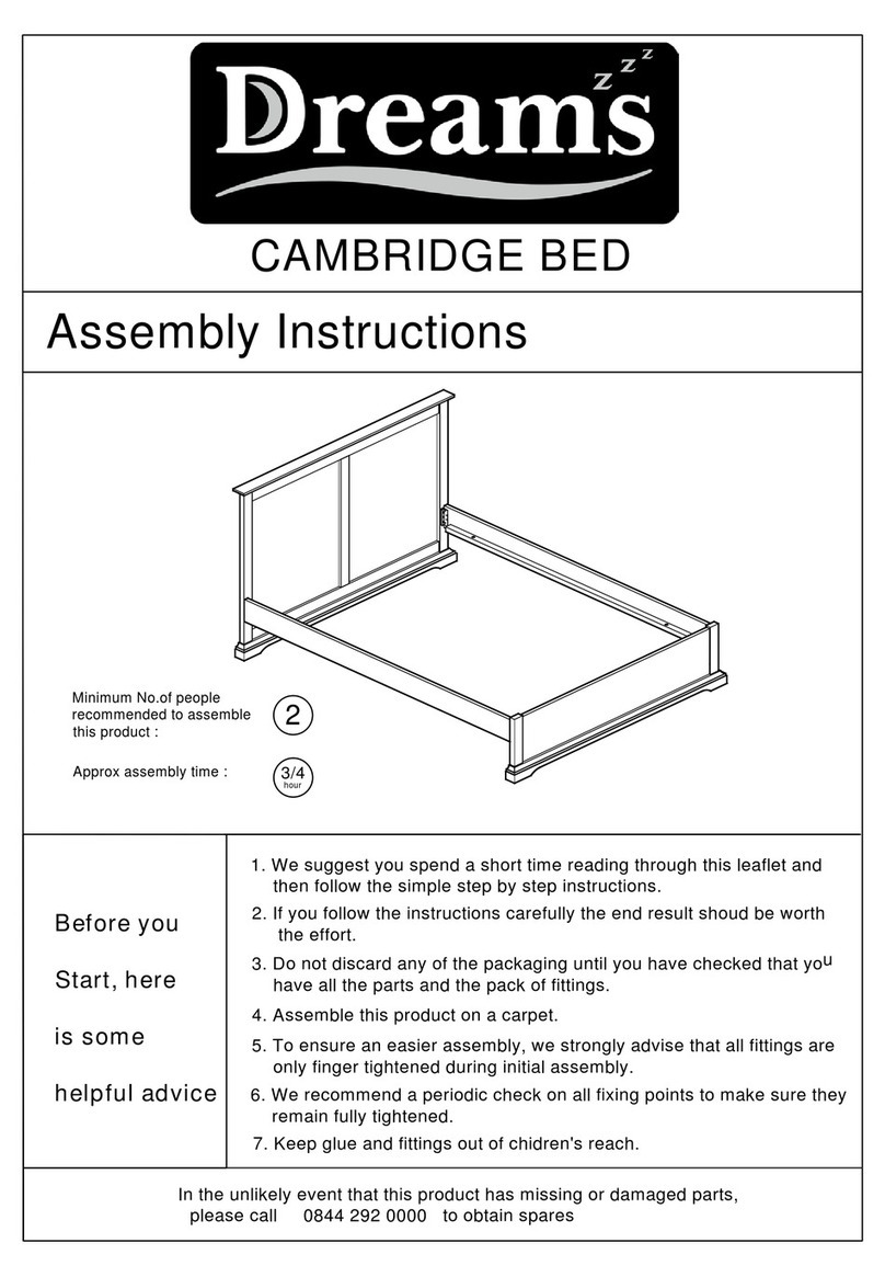 DREAMS CAMBRIDGE BED User manual DREAMS CAMBRIDGE BED User manual