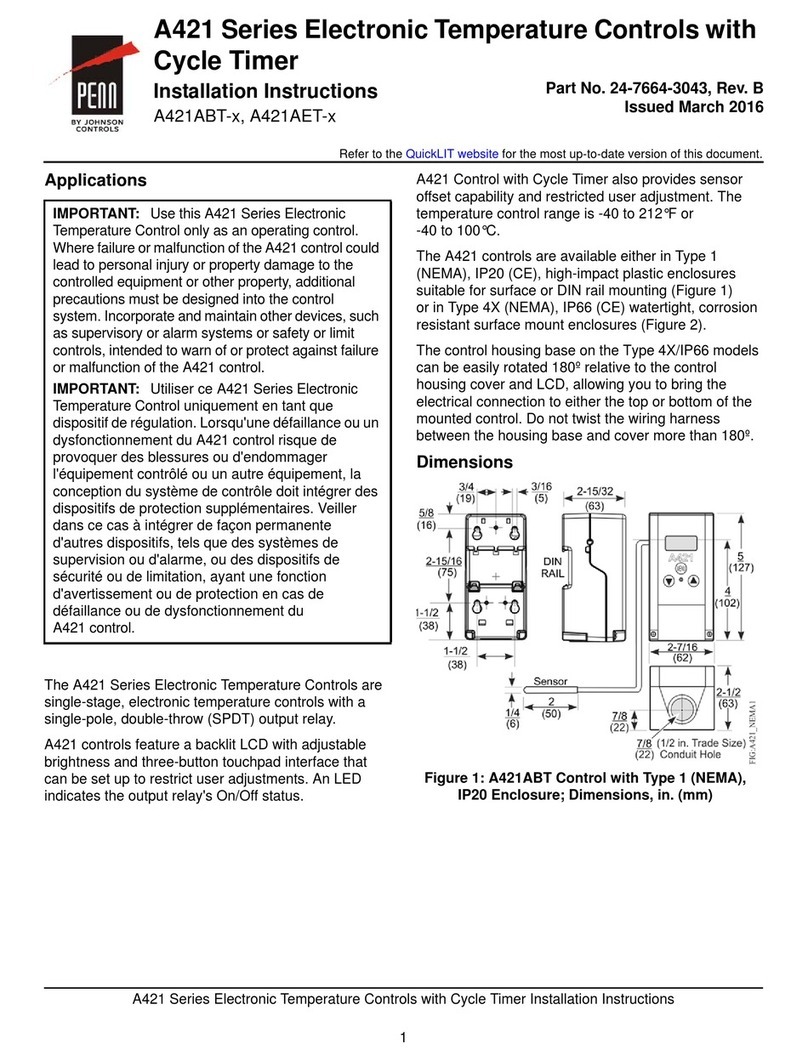 Penn A421ABT series installation instructions Penn A421ABT series installation instructions