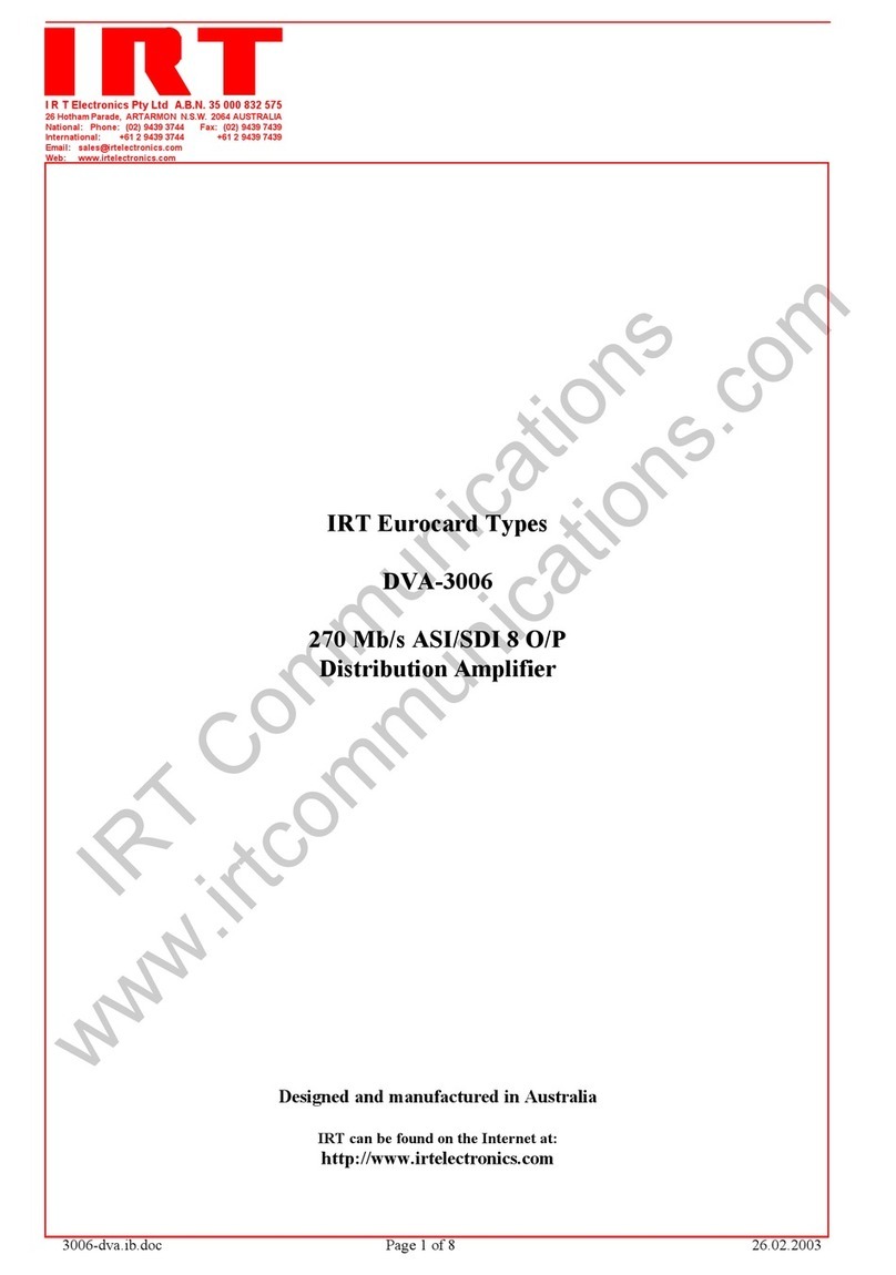 IRT Electronics DVA-3006 instruction manual