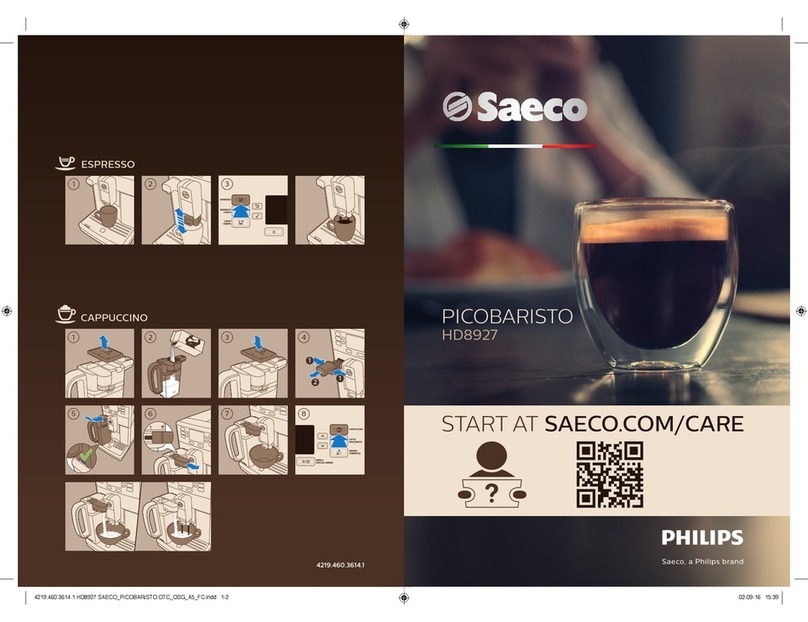 Saeco PicoBaristo HD8927 User manual Saeco PicoBaristo HD8927 User manual