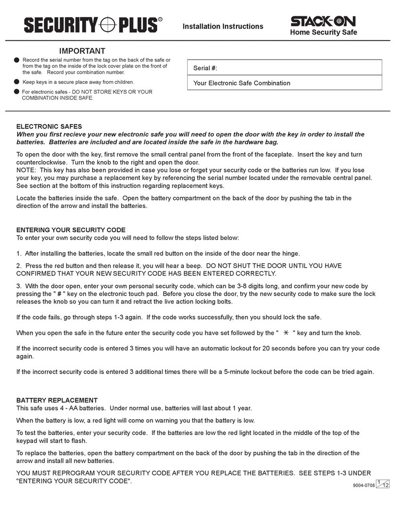 Stack-On Security Plus PDS-505 installation instructions
