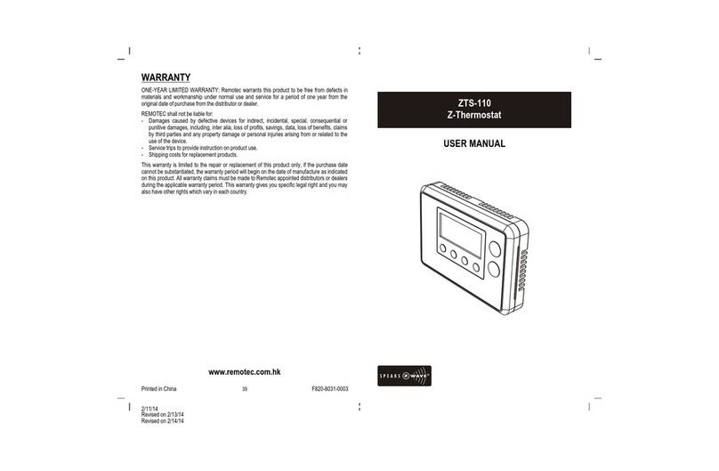 Remotec ZTS-110 Z-Thermostat user manual