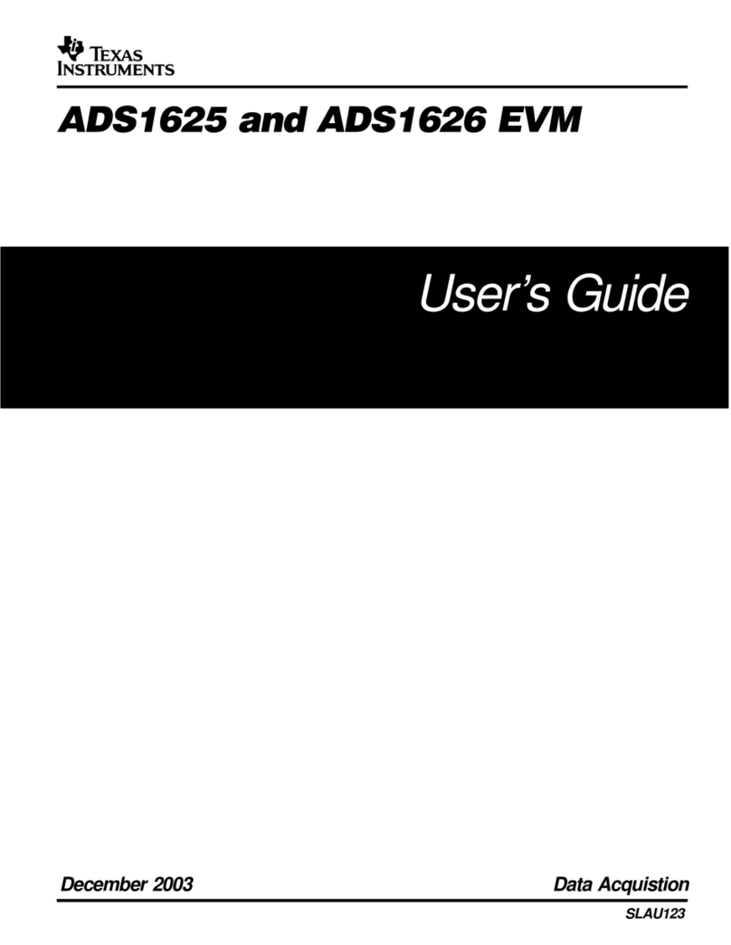 Texas Instruments ADS1625 EVM User manual