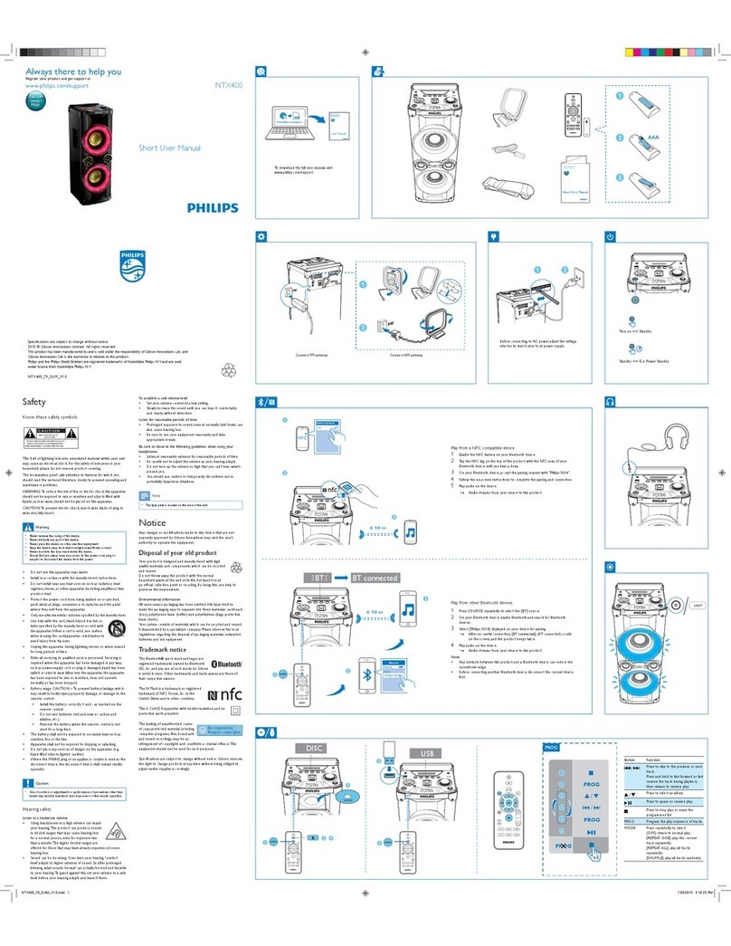 Philips NTX400 Product information sheet