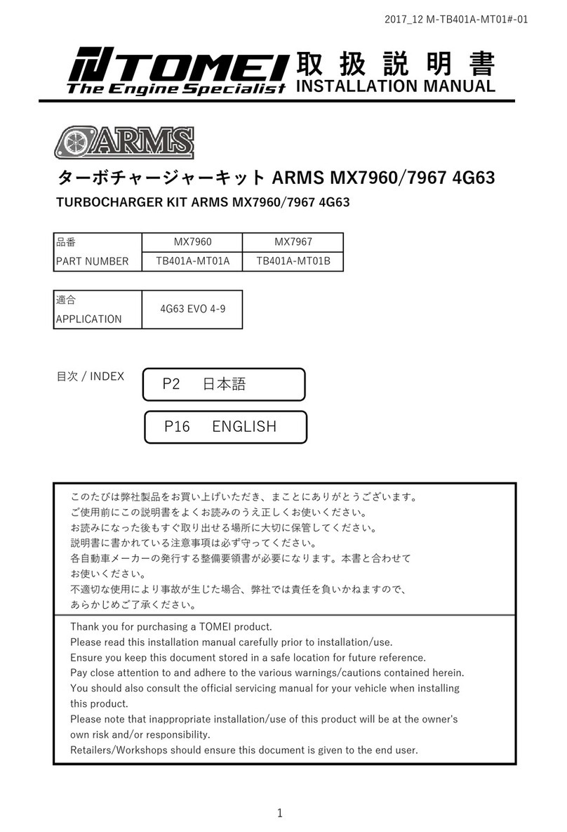 Tomei ARMS MX7960 4G63 installation manual