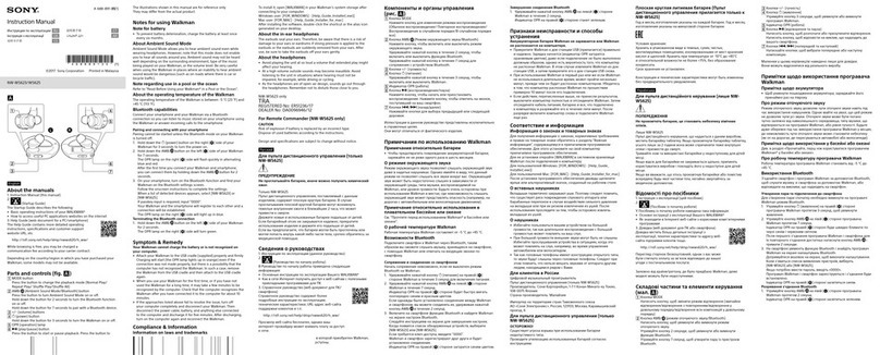 Sony Walkman NW-WS623 instruction manual