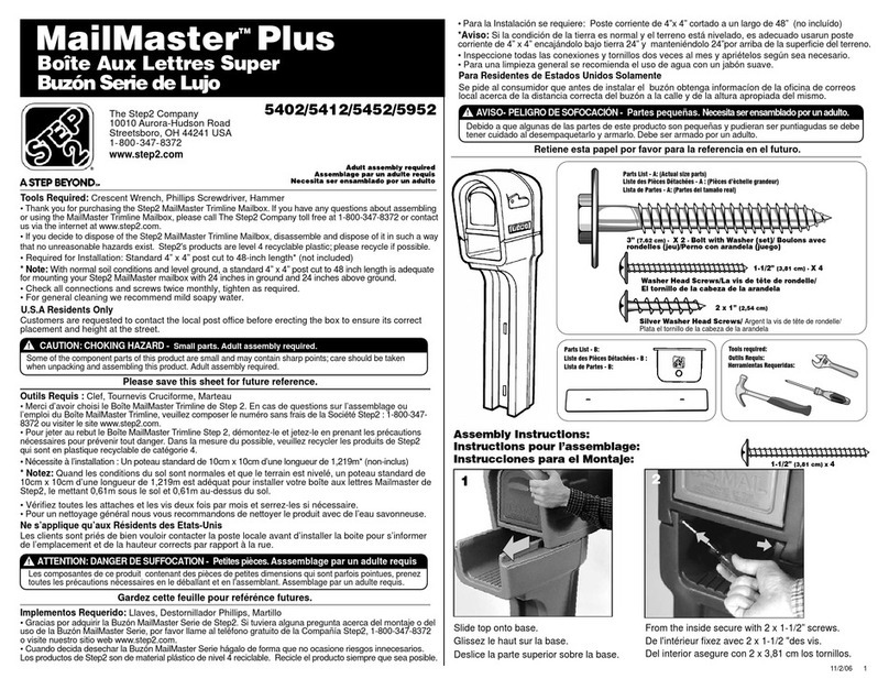 Step 2 MailMaster Plus 5412 manual