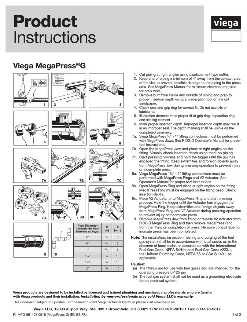 Viega MegaPress G Product instructions Viega MegaPress G Product instructions