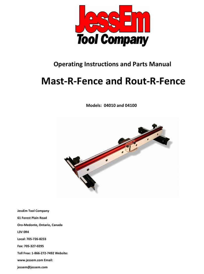 JessEm Tool Mast-R-Fence Operating instructions and parts manual