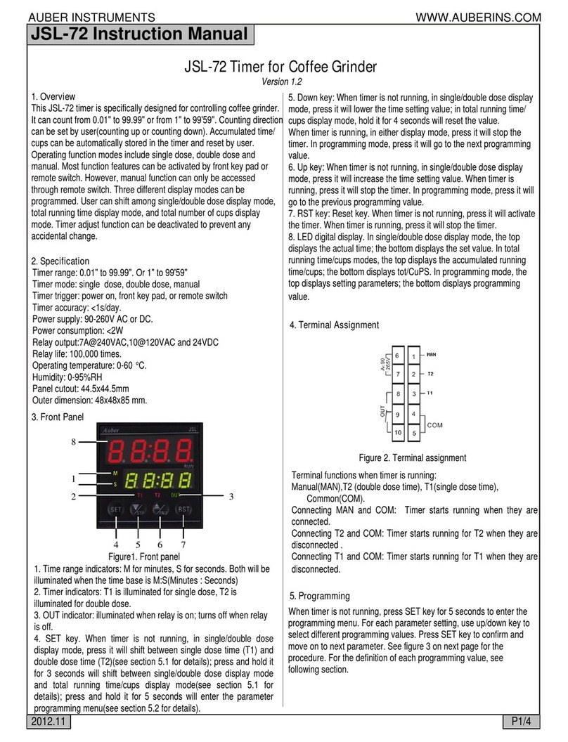 Auber Instruments JSL-72 instruction manual