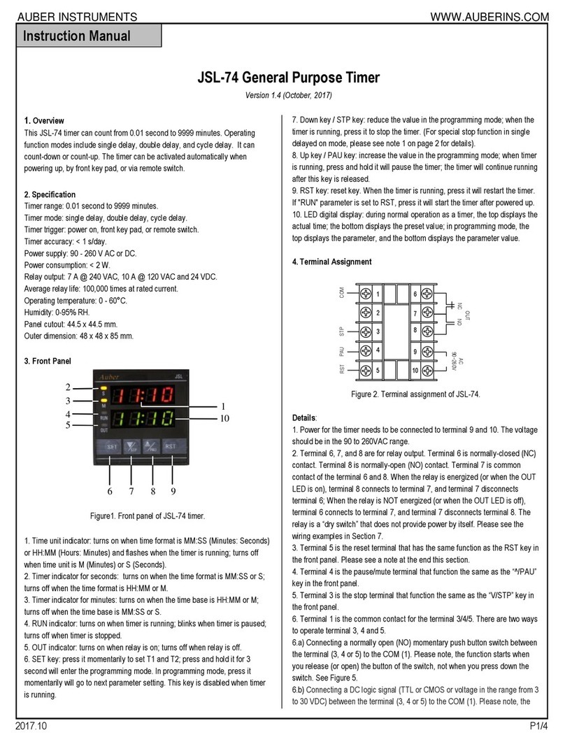 Auber Instruments JSL-74 instruction manual