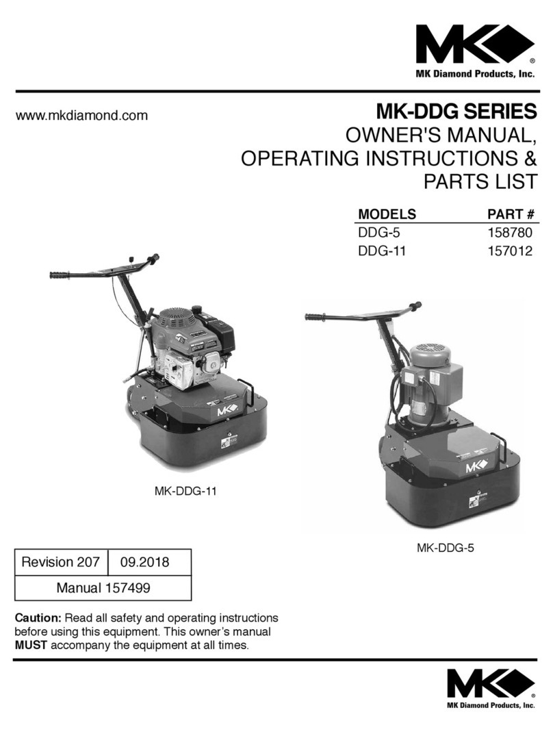 MK Diamond Products MK-DDG-11 Owner's manual operating instruction & parts list